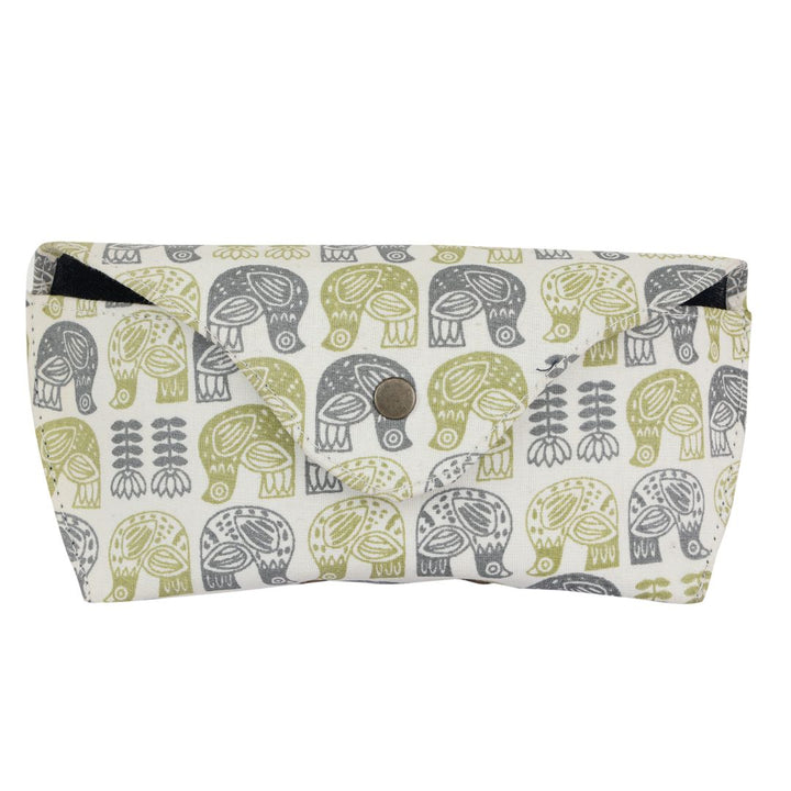 INDHA Eyewear Case | Off-White Cotton Eyewear Case | Hand Block Printed Bird and Flower Design Motif | Handmade Eyewear Case | Hand Block Printed Eyewear Case | Gifting | Travel Utility | Travel Accessory |