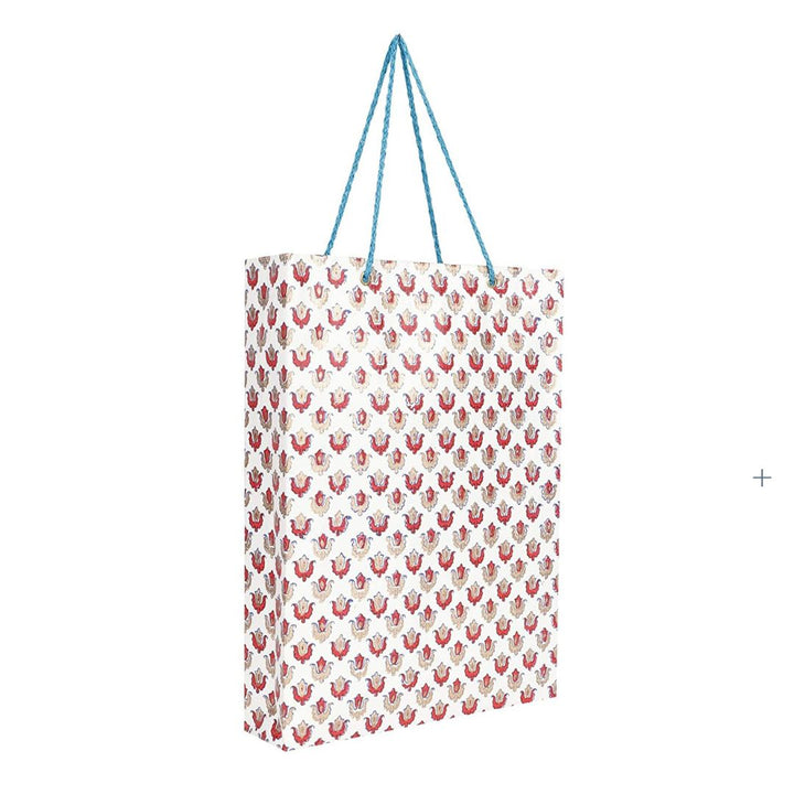 Recycled Paper Multicolour Leaf Print Gift Paper Carry Bag
