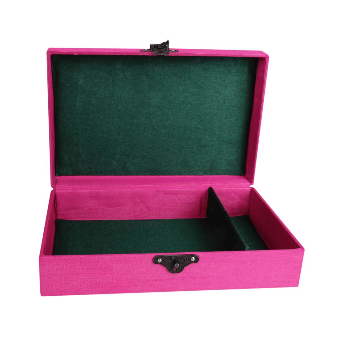 INDHA Lord Vishnu Hand Embroidered Motif Patch Multi Utility Gift Box/Storage Box