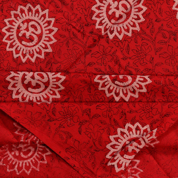INDHA Om Block Printed Cotton Fabric