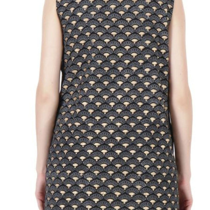 Ethnic A-Line Cotton Shrug |Women| Black |Gold  Booti Block printed Shrug