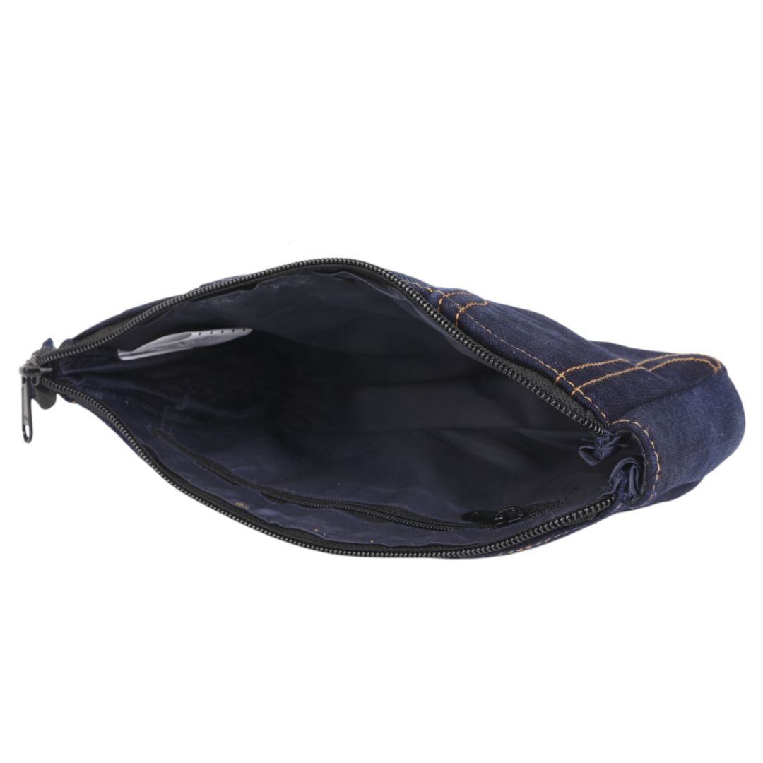 Indha Denim Patchwork Utility Pouch | Handmade Sustainable Organizer | Durable Everyday Carry Pouch High on Utility