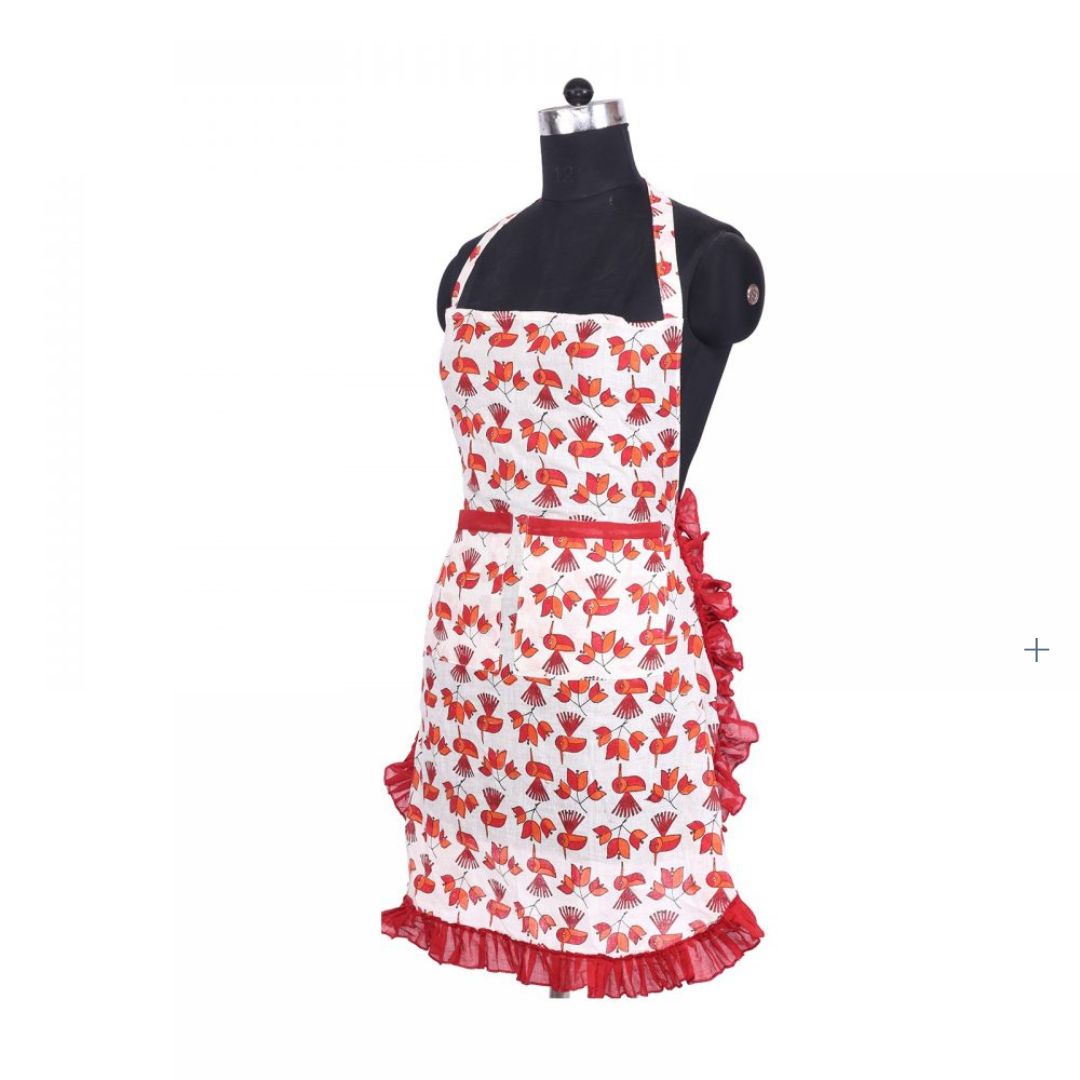 Hand Block Printed Cotton Apron for Home/Kitchen