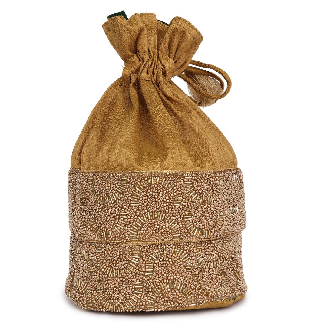 INDHA Beautiful Sequined hand Crafted Potli |Wedding Accessory|Gift for any Occassion