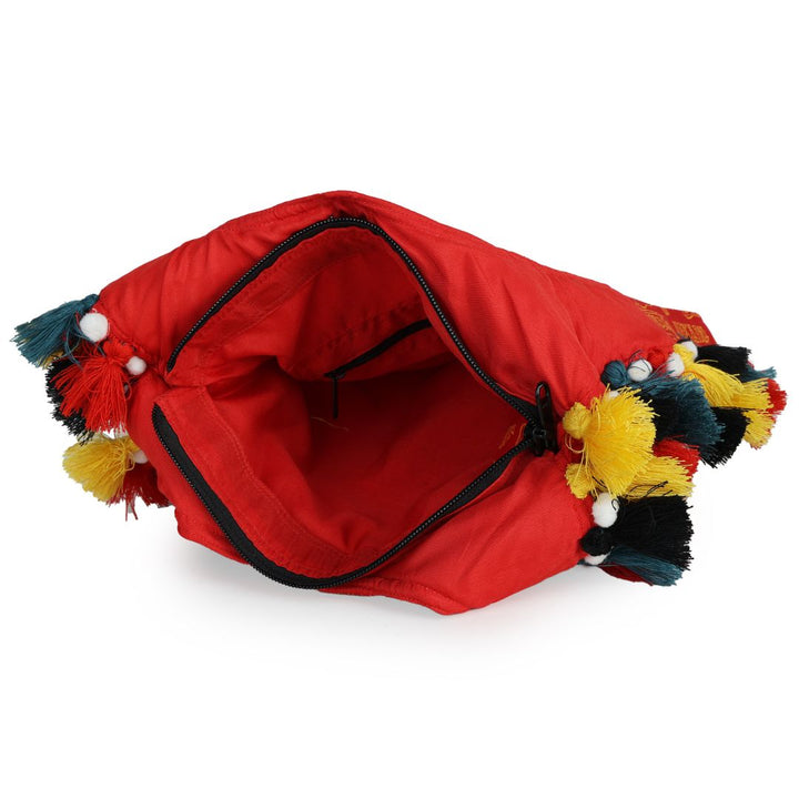 INDHA Handcrafted Block-Printed Multicolor Jhola Bag