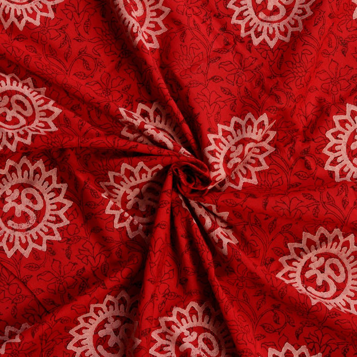 INDHA Om Block Printed Cotton Fabric