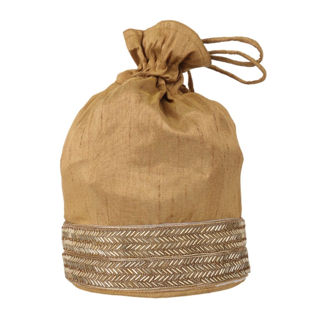 Indha Zardozi Work Gift Potli | Luxurious Elegance for Special Occasions | Potli Bag | Handcrafted Glamour for Festive Celebrations | Silk Potli | Timeless Sophistication in Every Stitch