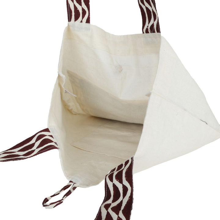 INDHA Hand Of Fatima Embroidered and Block Printed Multipurpose Tote Bag