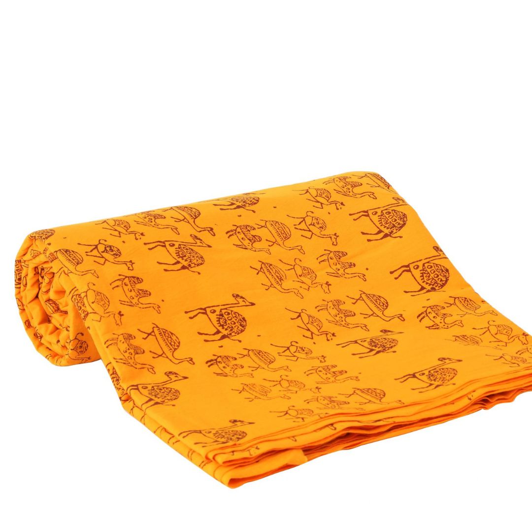 INDHA Camels Quirky Design Block Printed Cotton Fabrics