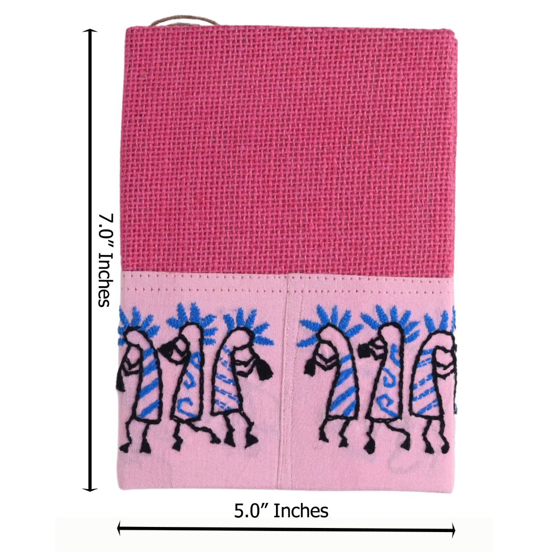 Indha Handcrafted Diary – Recycled Paper with Jute Cover &amp; Musical Instruments Appliqué | Eco-Friendly Gift