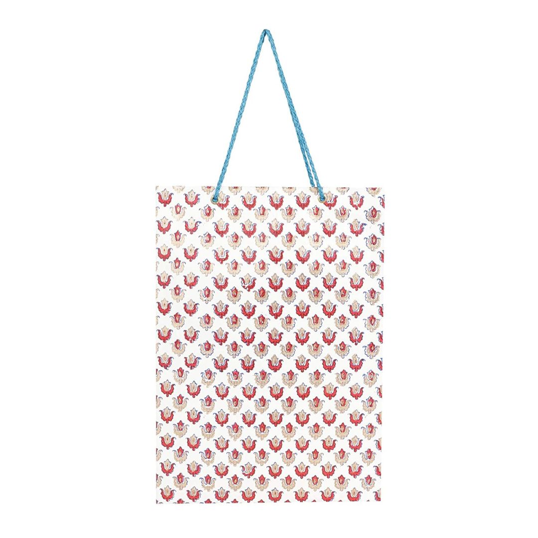 Recycled Paper Multicolour Leaf Print Gift Paper Carry Bag