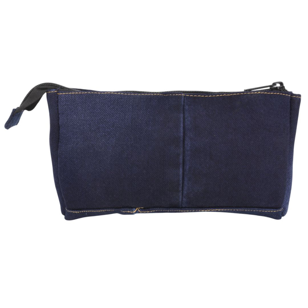 Indha Denim Patchwork Utility Pouch | Handmade Sustainable Organizer | Durable Everyday Carry Pouch High on Utility