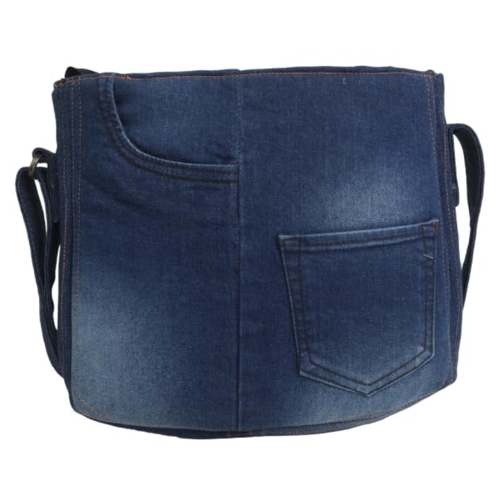 Indha Denim Tote Bag | Blue Denim Patchwork Tote Bag | Recycled Denim Tote Bag | Crossbody Bag | Handcrafted Bags  | Blue Jean Denim Bag