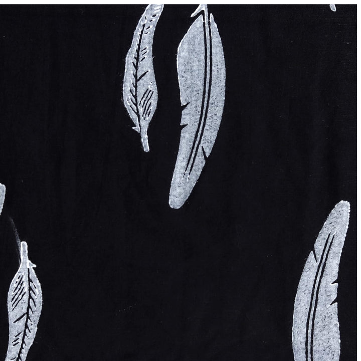 Indha Hand Block Printed Cotton Fabric 3 Mtr (Black)