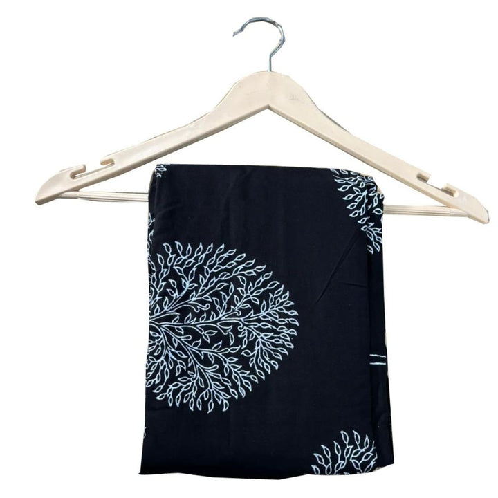 INDHA Hand Block-Printed Jaipuri Cotton Fabric Black Tree Design Motif | Hand Block Printed Fabric | Home Utility | Fashion Utility | Gifting | Gifts For Him | Gifts For Her | Home Furnishing | 3 Meter X 42-44 Wide