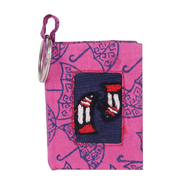 INDHA Hand Embroidered Set of 5 Small Assorted Diary Cum Key Chain