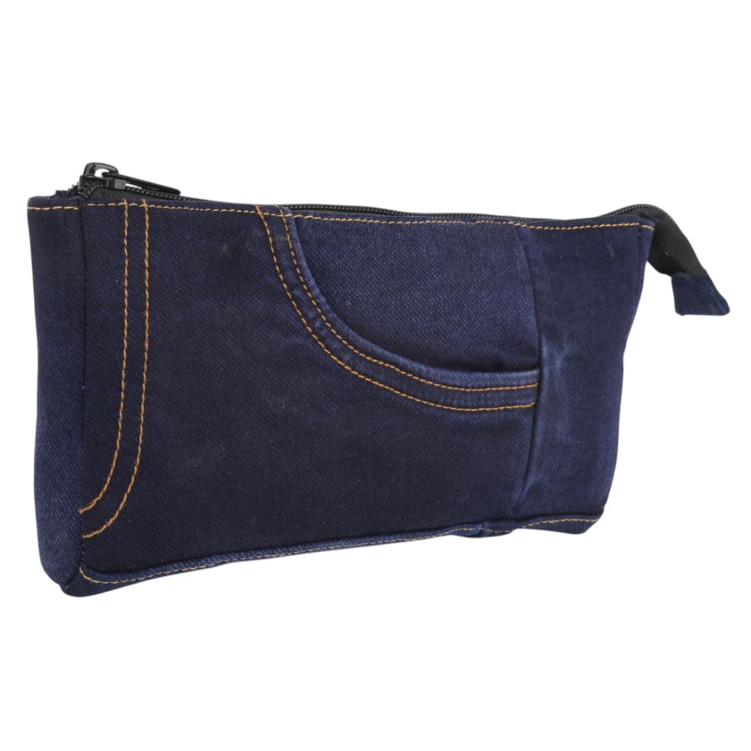 Indha Denim Patchwork Utility Pouch | Handmade Sustainable Organizer | Durable Everyday Carry Pouch High on Utility