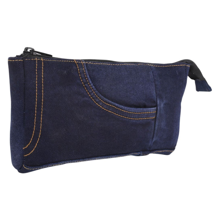 Indha Denim Patchwork Utility Pouch | Handmade Sustainable Organizer | Durable Everyday Carry Pouch High on Utility