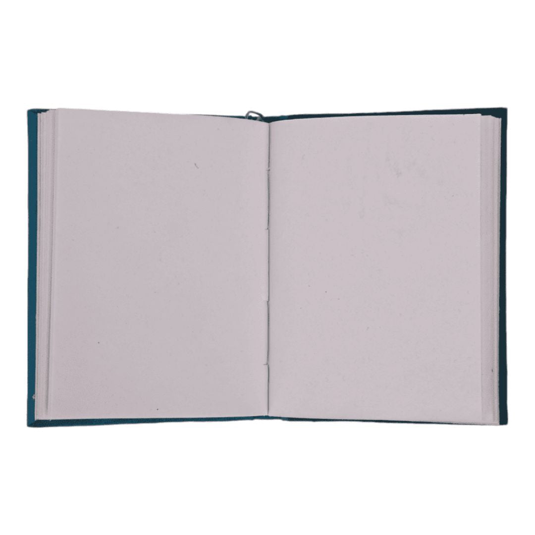 INDHA Handcrafted Recycle Paper diary | Eco Friendly Diary | Gifting | Corporate Gifting| Handmade Diary | Ethnic Art hand Embroidered Diary|Blue- Pink Silk Fabric| Sustainable Gift