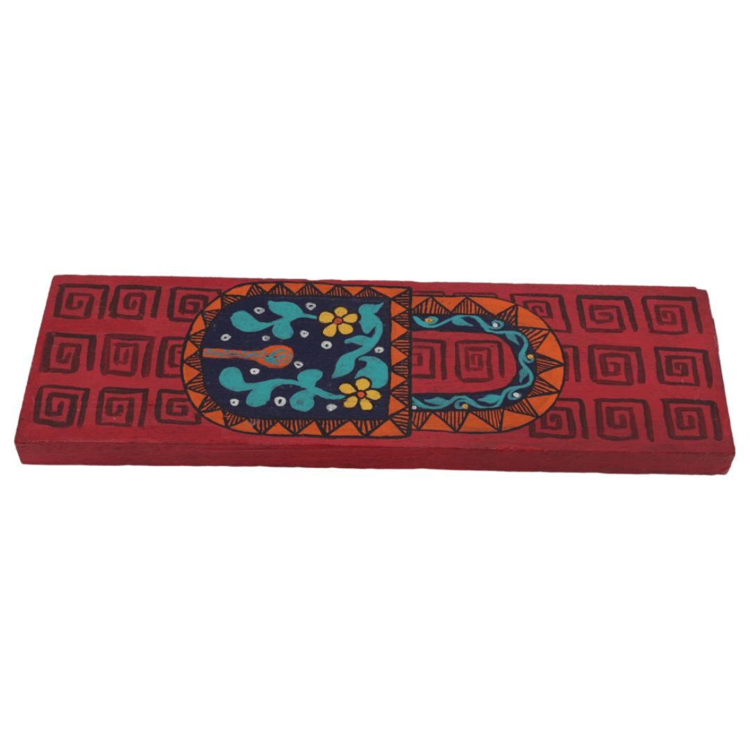 Indha Hand-Painted Wall Art | Unlock Creativity: Indha's Hand-Painted Wall Art | Eco-Chic Décor | Recycled Wood Wall Painting | Key &amp; Lock Wall Art | Artistry in Red |
