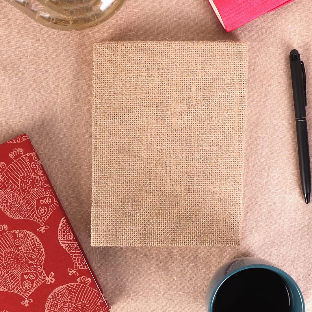 INDHA Maroon Colour Hand-Embroidered Recycled Paper Diary