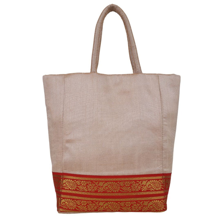 Indha Dupion Silk Handbag Peach,Small Handbag Parisian Knot, Kolkata Embroidery,Corporate Gifting Bags, Special Occasions Gifting Bag