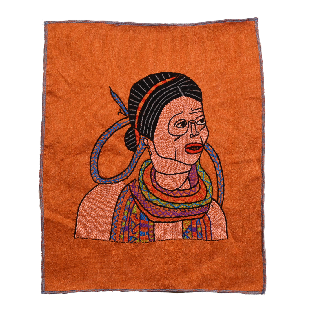 Indha Santhal Tribal Woman Hand Embroidery Panel – Folk Art on Dupion Silk | DIY | Home Decor | Gift-Ready