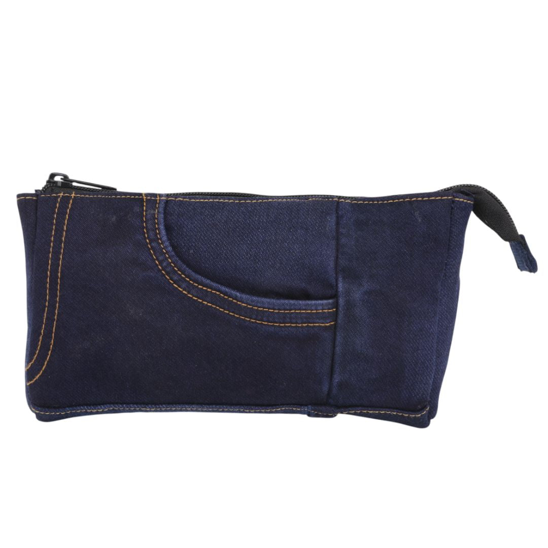 Indha Denim Patchwork Utility Pouch | Handmade Sustainable Organizer | Durable Everyday Carry Pouch High on Utility