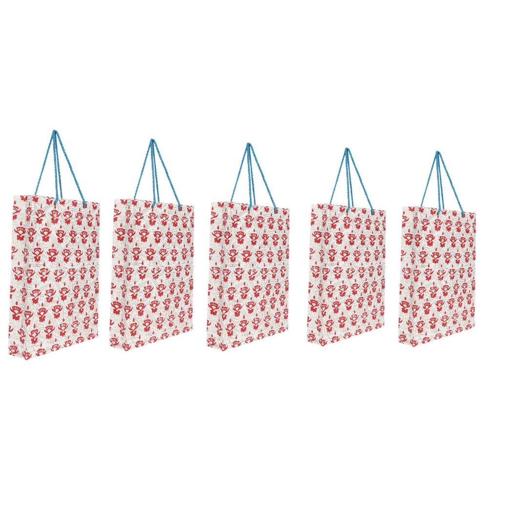 Block Printed Gift Paper Bag/Carry Bag Pack of 5