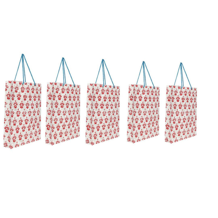 Block Printed Gift Paper Bag/Carry Bag Pack of 5