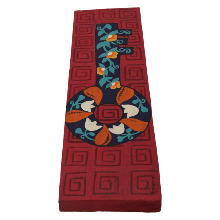 Indha Hand-Painted Wall Art | Unlock Creativity: Indha's Hand-Painted Wall Art | Eco-Chic Décor | Recycled Wood Wall Painting | Key &amp; Lock Wall Art | Artistry in Red |