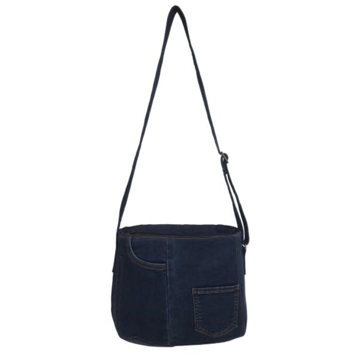 Indha Denim Tote Bag | Blue Denim Patchwork Tote Bag | Recycled Denim Tote Bag | Crossbody Bag | Handcrafted Bags  | Blue Jean Denim Bag