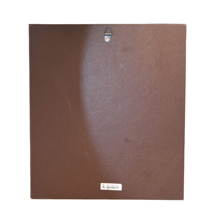 Indha Hand painted Abstract Faces Wall Art | Multicolour Décor with Repurposed Wood Frame &amp; Vegan Leather Back | Artistic Wall Accent Wood Applique