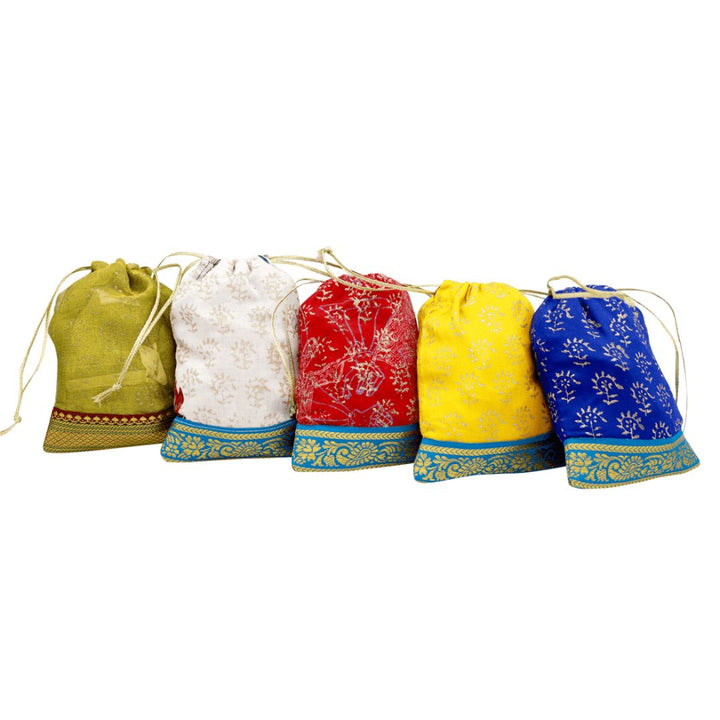 Block Printed Potli Pouch Set of 5