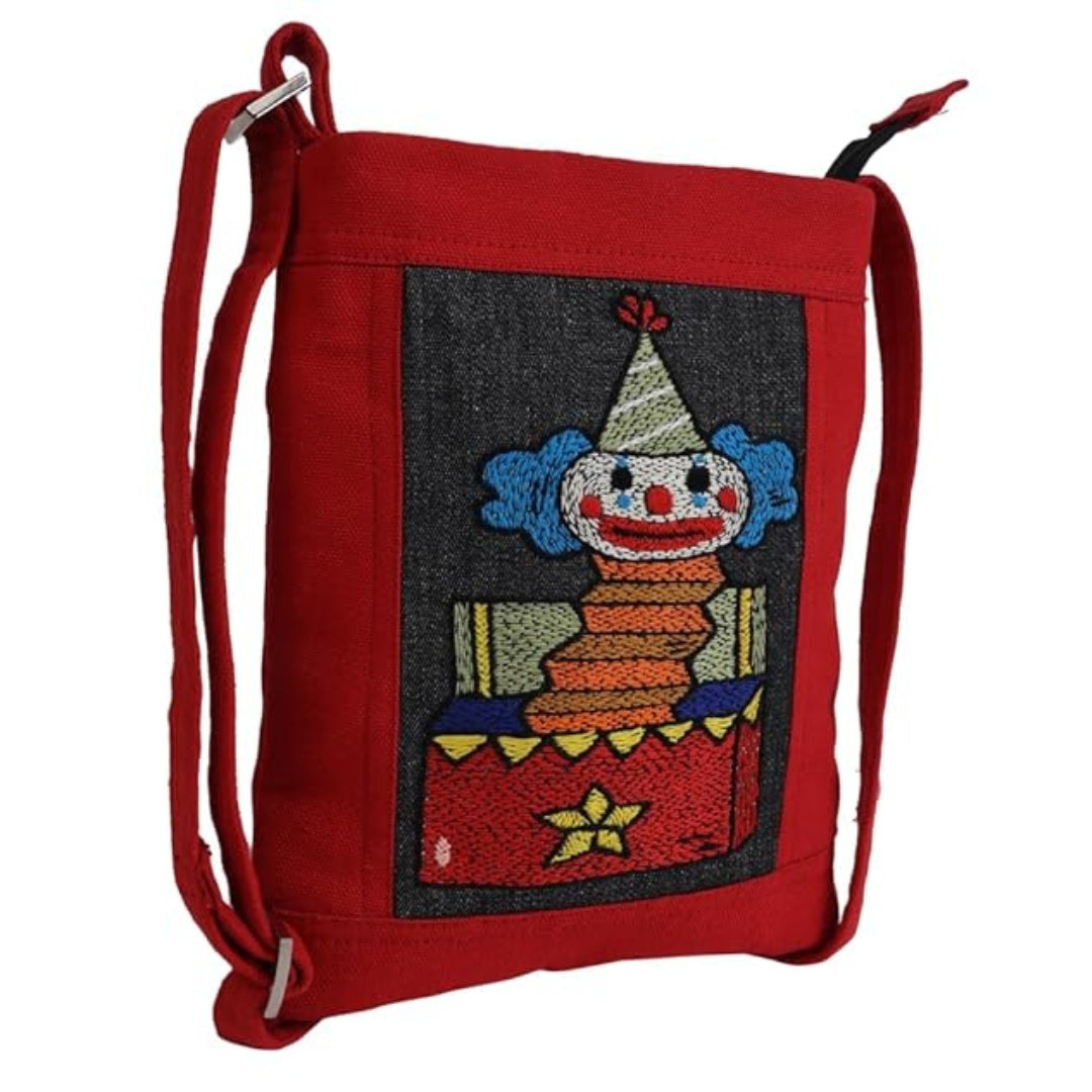 Indha Kids Sling Bag for Girls (Ages 9–12) – Handmade & Hand-Embroidered Crossbody Bag | Ideal Gift for Birthdays, Return Gifts, Holidays & Festivals