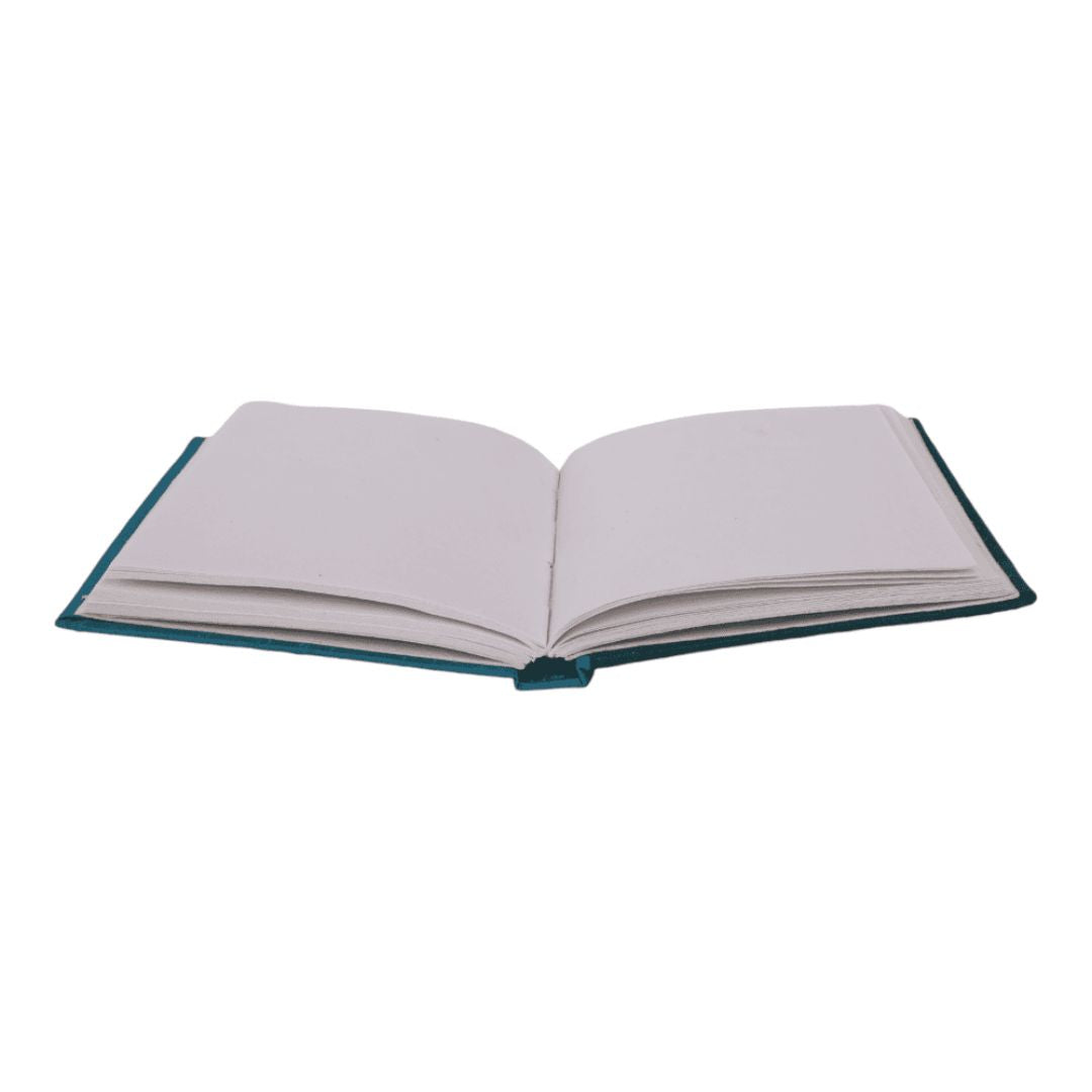 INDHA Handcrafted Recycle Paper diary | Eco Friendly Diary | Gifting | Corporate Gifting| Handmade Diary | Ethnic Art hand Embroidered Diary|Blue- Pink Silk Fabric| Sustainable Gift