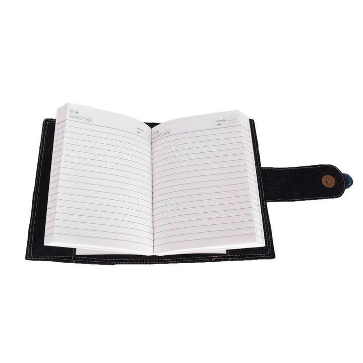 Indha Handcrafted Sustainable Denim Diary  | Denim Cover Diary | Corporate Gifting | Recycled Paper Diary | Rulled Line | 120 Pages Diary | Paper Diary