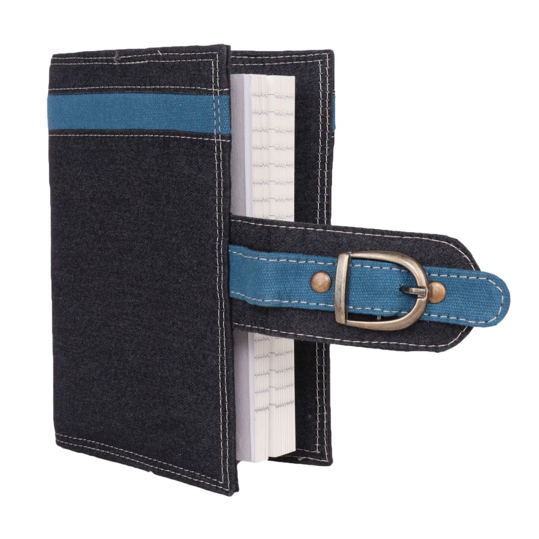 Indha Handcrafted Sustainable Denim Diary  | Denim Cover Diary | Corporate Gifting | Recycled Paper Diary | Rulled Line | 120 Pages Diary | Paper Diary