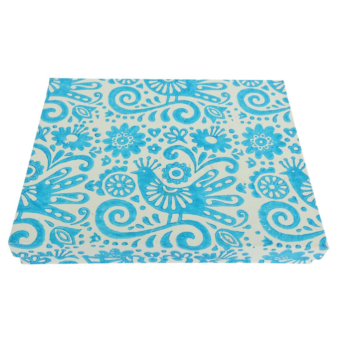 Indha Wall Hanging – Embroidered Lady Holding a Mirror | Real Mirror Accent | Handcrafted on Repurposed Wood | Reflective &amp; Regal Decor