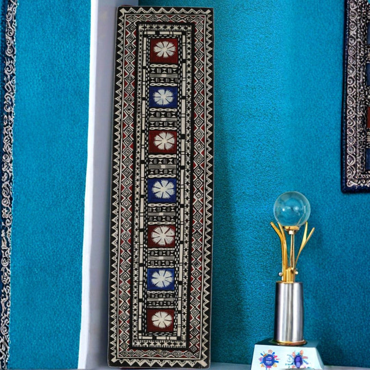 Indha Hand Painted Wall Decor | Sustainable Wall Painting For Drawing Room &amp; Living Room | Long Wall Painting | Multicolour Wall Painting | Geometric Design Wall Painting | Wall Painting Design |