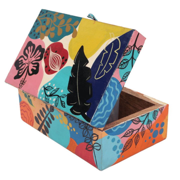 Eco-Friendly Hand-Painted Gift Box - Sustainable and Stylish | Hand Painted Multipurpose Gift Box | Multicolour Handcrafted Jewellery Gift Box |
