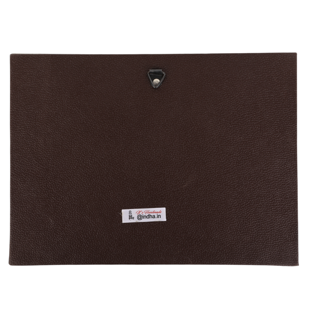 Indha Hand-Painted Boho Fish Wall Art | Upcycled Tablet Painting | Framed in Reclaimed Wood with Vegan Leather Back | Sustainable Acrylic Decor