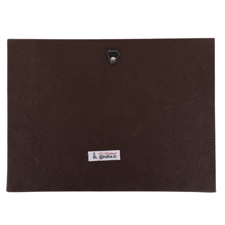 Indha Hand-Painted Boho Fish Wall Art | Upcycled Tablet Painting | Framed in Reclaimed Wood with Vegan Leather Back | Sustainable Acrylic Decor