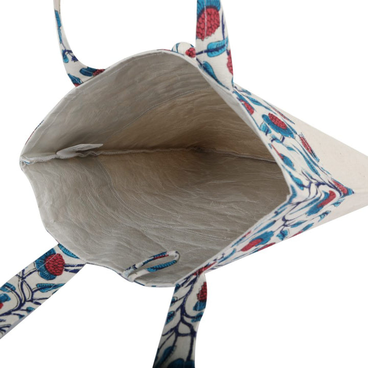 INDHA Hand Block-Printed Cotton Canvas Off-White Conference Kit Bag | Hand Block Printed Bag | Eco-Friendly | Gifting | Corporate Gifting | Shopping Bag | Laptop Carry Bag | Office Supply Bag | Tote Bag | Handcrafted