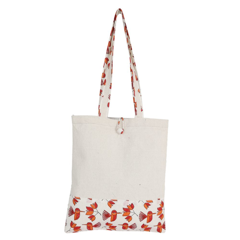 INDHA Hand Block-Printed Cotton Canvas Off-White Conference Kit Bag | Hand Block Printed Bag | Eco-Friendly | Gifting | Corporate Gifting | Shopping Bag | Laptop Carry Bag | Office Supply Bag | Tote Bag | Handcrafted
