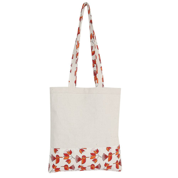 INDHA Hand Block-Printed Cotton Canvas Off-White Conference Kit Bag | Hand Block Printed Bag | Eco-Friendly | Gifting | Corporate Gifting | Shopping Bag | Laptop Carry Bag | Office Supply Bag | Tote Bag | Handcrafted
