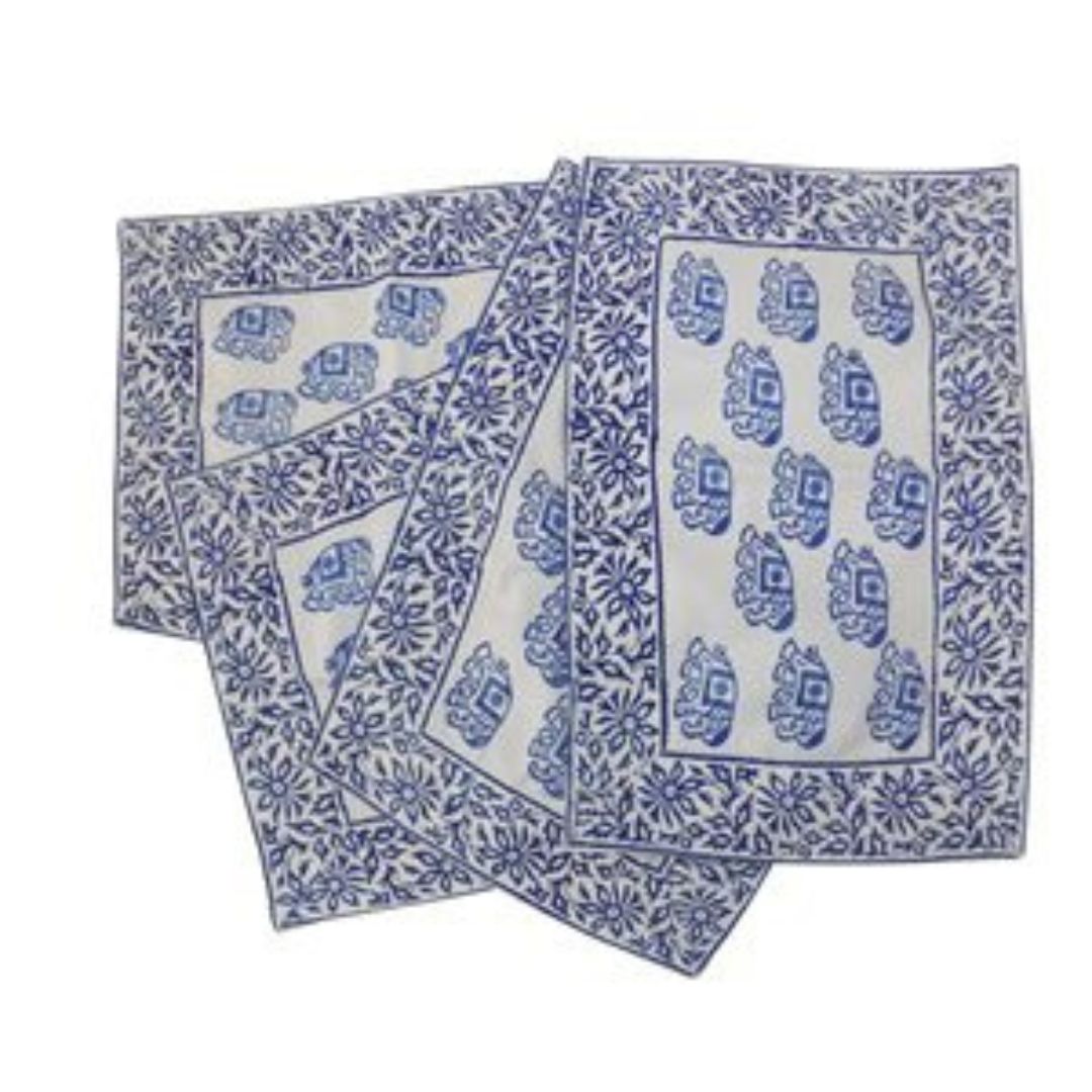Cotton Hand Block Printed 6 Seater Dining Table Mat