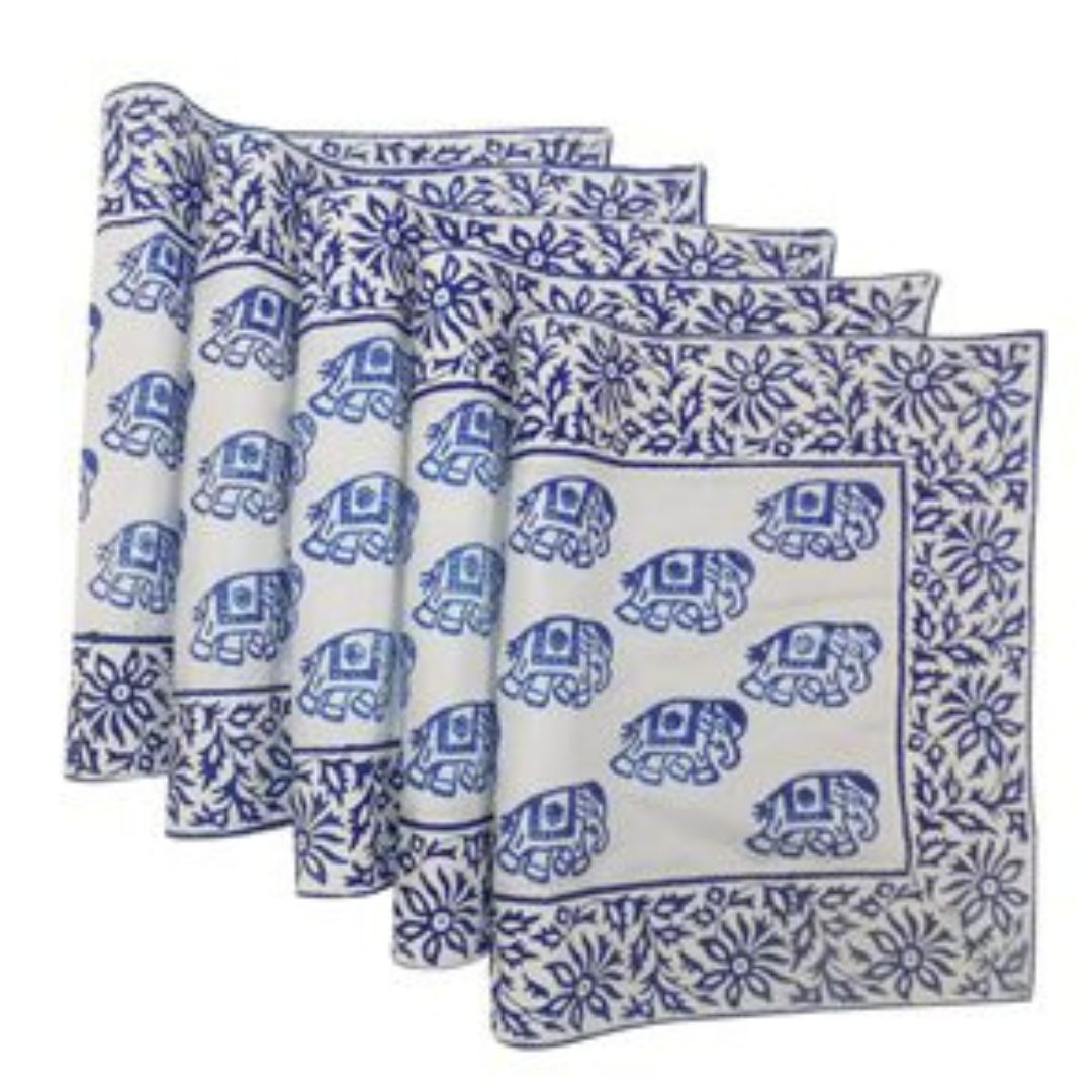 Cotton Hand Block Printed 6 Seater Dining Table Mat