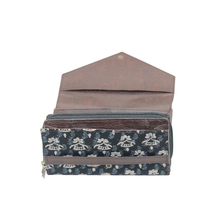 Cotton Hand Block Printed Black Colour Clutch Purse for Girls/Women
