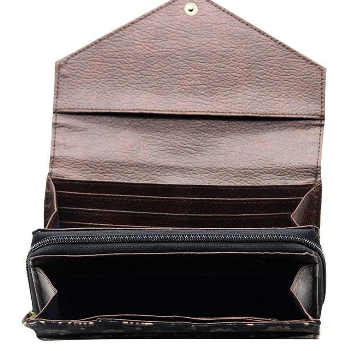 Cotton Hand Block Printed Black Colour Clutch Purse for Girls/Women